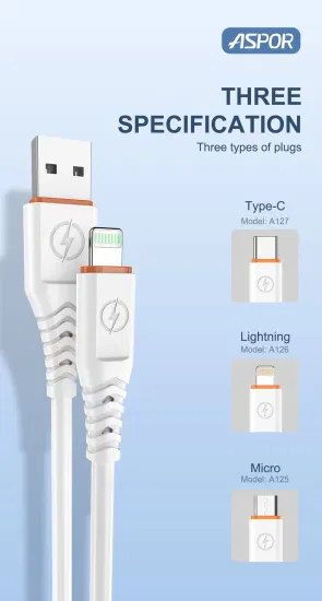 Venta al por mayor de alta calidad 6A Cable de carga súper rápida 66W Cable de alta potencia USB C tipo C Cable de datos línea de datos