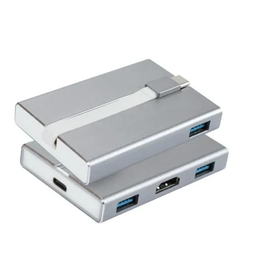 Adaptador plegable de Muiltiport del eje de puertos del USB C 3 con HDMI y Pd